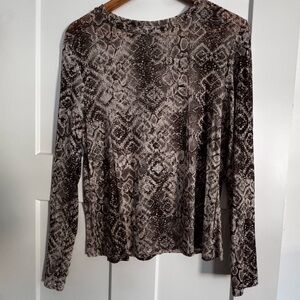 Iris Exotic Pattern Long Sleeve Top